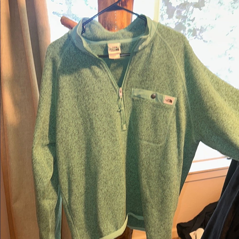 The North Face Green Zip Up Fleece Sweater